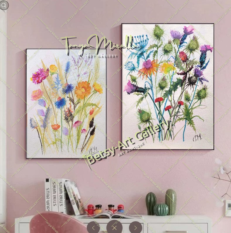 Wildflowers Watercolor Painting, Botanical Wall Art #2 {{ shop_name }}watercolor art print birthday gift blooming garden art botanical print colorful painting floral art floral painting garden painting gift for mom mediterranean art nature painting paper painting small painting wall art home decor watercolor floral watercolor flowers watercolor landscape watercolor painting wildflowers painting