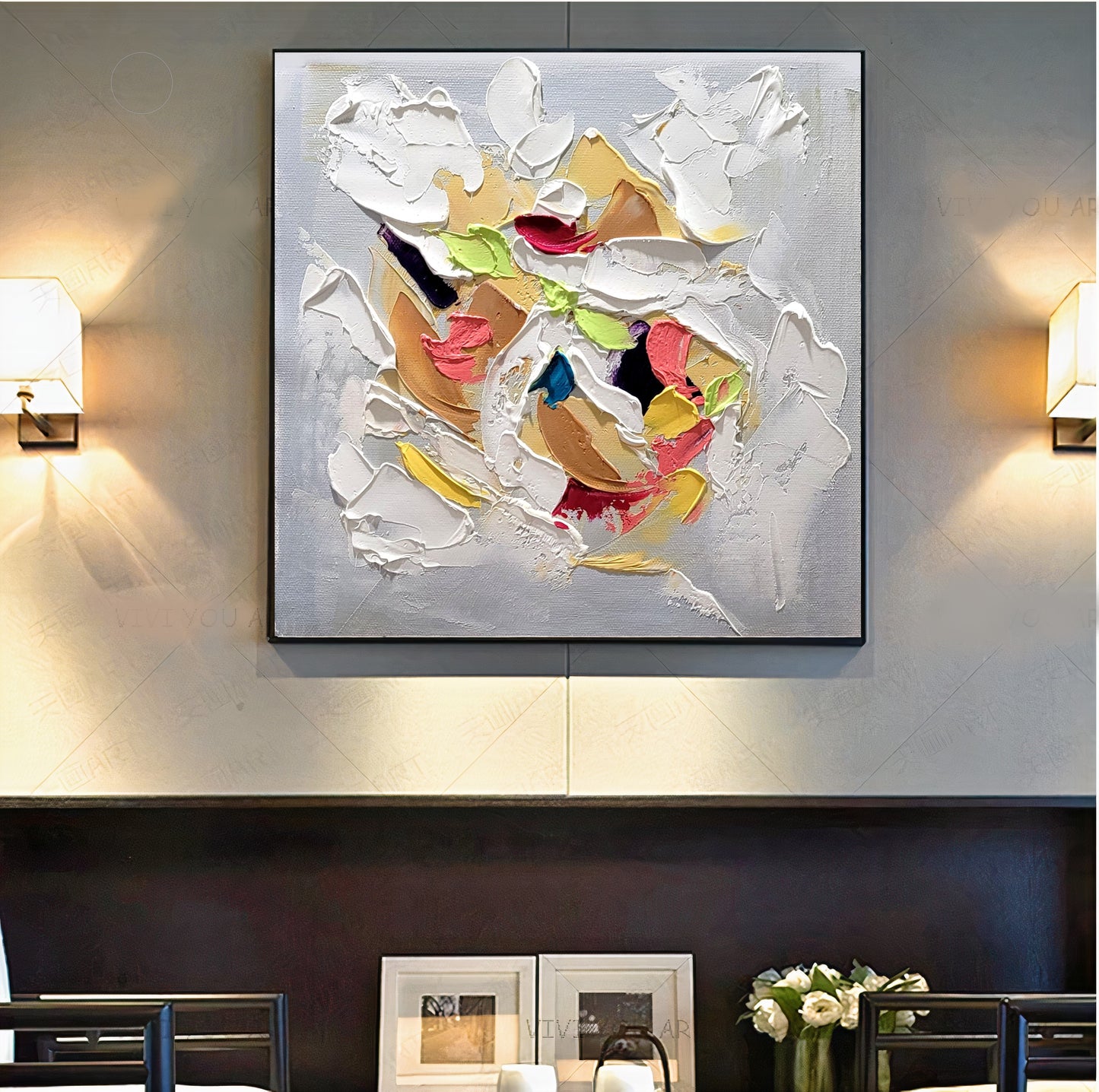 Modern Abstract Art for Living room, Impasto Oil Painting on Canvas