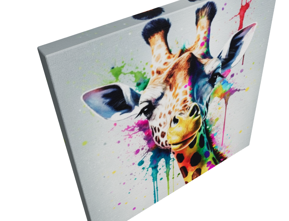 Colorful Giraffe Art - Animal Wall Art Printed Canvas - Fun Home Decor, Kids Room Decor