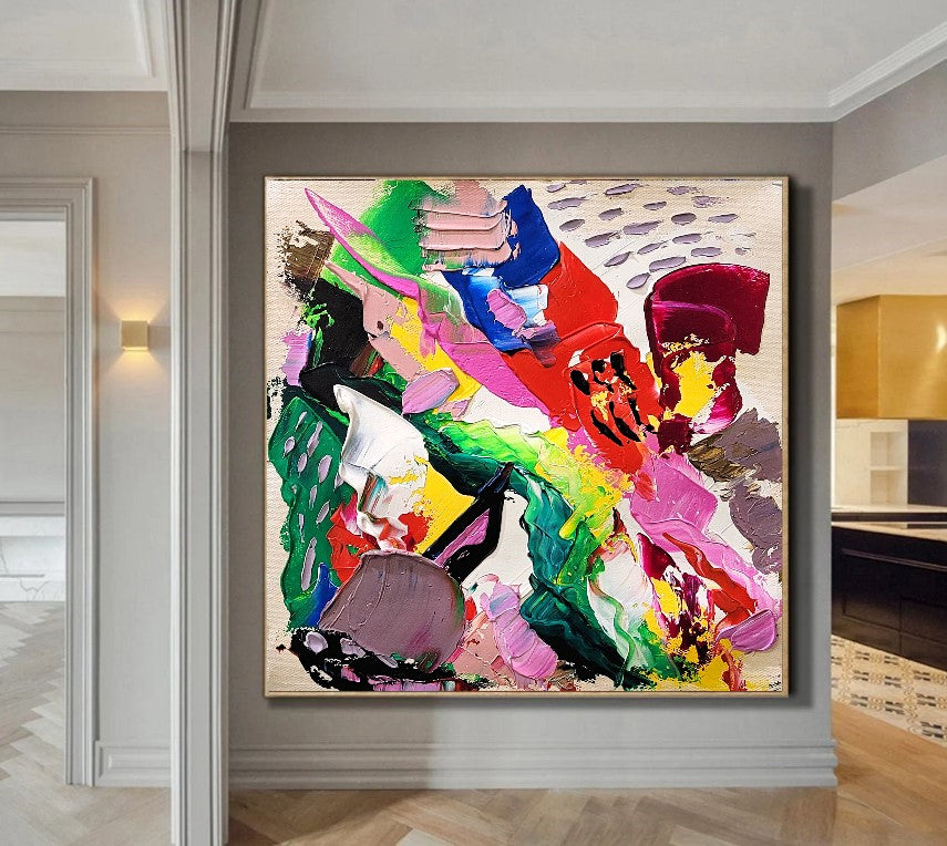 Modern Abstract Painting for Living room, Colorful Wall Art, Impasto Oil Painting on Canvas – Large – Oil on Canvas – {{ product.title }} canvas artwork by Tanya Mirelle – modern wall decor – original artwork for home, living room, office, or gallery – original artwork by BETSY-ART GALLERY
