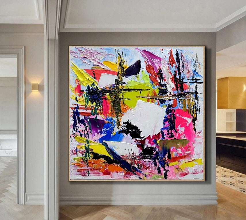 Vivid Abstract Painting, Impasto Oil Painting on Canvas, Large Modern Wall Art for Living Room – Large – Oil on Canvas – {{ product.title }} canvas artwork by Tanya Mirelle – modern wall decor – original artwork for home, living room, office, or gallery – original artwork by BETSY-ART GALLERY