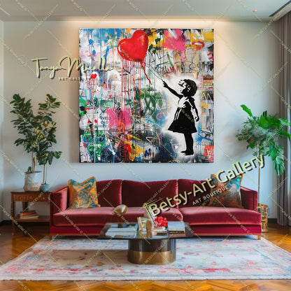 КВАДРАТ Grande toile imprimée étirée / Légendaire Marilyn Monroe en robe rouge / Impression d’art mural moderne