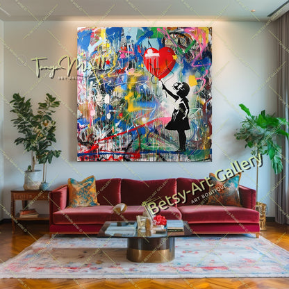 КВАДРАТ Grande toile imprimée étirée / Légendaire Marilyn Monroe en robe rouge / Impression d’art mural moderne