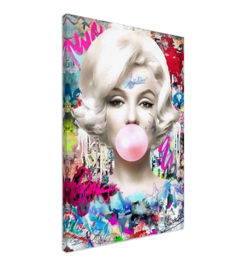 Marilyn Monroe, Audrey Hepburn, Bubble gum Pop Art - Large Canvas Print - Retro Hollywood Print