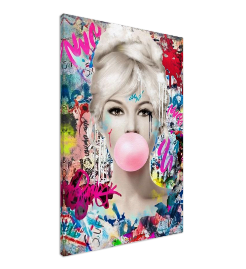 Marilyn Monroe, Audrey Hepburn, Bubble gum Pop Art - Large Canvas Print - Retro Hollywood Print