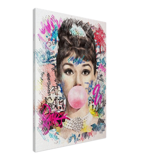 Audrey Hepburn Pencil Art Drawing Art Canvas Print – Large – Oil on Canvas – {{ product.title }} canvas artwork by Tanya Mirelle – modern wall decor – original artwork for home, living room, office, or gallery – original artwork by BETSY-ART GALLERY
