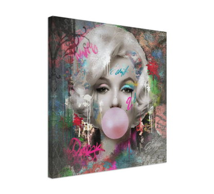 Graffiti Art Marilyn Monroe blowing Bubble Gum, Modern Pop Art Print on Canvas {{ shop_name }}Prints canvas print canvas wall art giclée prints graffiti art print graffiti canvas graffiti canvas art large canvas print large wall art Large Wall Art Decor Living Room Art merilyn monroe art print Merilyn Monroe painting modern abstract art modern art print pop art print print on canvas ready to hang canvas street art on canvas stretched canvas art wall art prints