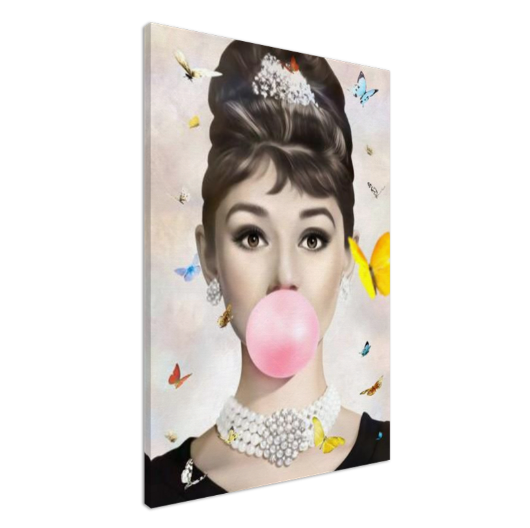 Butterfly Pop Art Canvas Print - Audrey Hepburn, Marilyn Monroe – Large – Oil on Canvas – {{ product.title }} canvas artwork by Tanya Mirelle – modern wall decor – original artwork for home, living room, office, or gallery – original artwork by BETSY-ART GALLERY