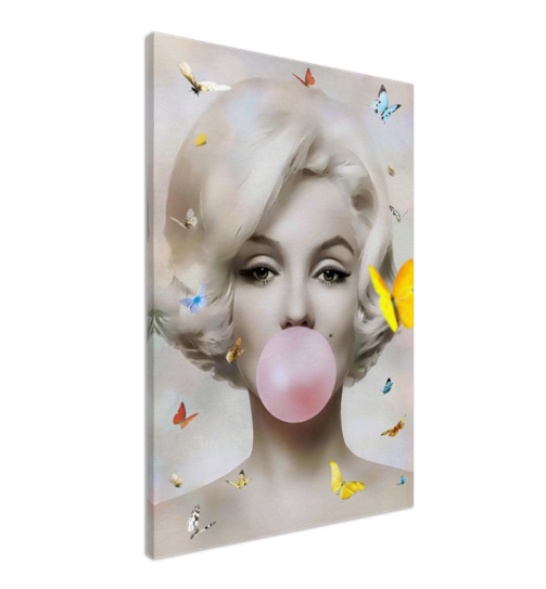 Butterfly Pop Art Canvas Print - Audrey Hepburn, Marilyn Monroe – Large – Oil on Canvas – {{ product.title }} canvas artwork by Tanya Mirelle – modern wall decor – original artwork for home, living room, office, or gallery – original artwork by BETSY-ART GALLERY