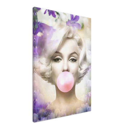 Floral Audrey Hepburn, Marilyn Monroe and Brigitte Bardot, Bubble Gum Art, Modern Pop Art Canvas Print