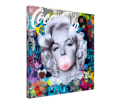 Iconic Marilyn Monroe blowing Bubble Gum, Modern Pop Art Print on Canvas {{ shop_name }}Prints canvas print canvas wall art giclée prints graffiti art print graffiti canvas graffiti canvas art large canvas print large wall art Large Wall Art Decor Living Room Art merilyn monroe art print Merilyn Monroe painting modern abstract art modern art print pop art print print on canvas ready to hang canvas street art on canvas stretched canvas art wall art prints