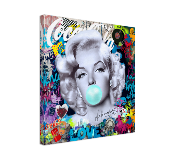 Iconic Marilyn Monroe blowing Bubble Gum, Modern Pop Art Print on Canvas {{ shop_name }}Prints canvas print canvas wall art giclée prints graffiti art print graffiti canvas graffiti canvas art large canvas print large wall art Large Wall Art Decor Living Room Art merilyn monroe art print Merilyn Monroe painting modern abstract art modern art print pop art print print on canvas ready to hang canvas street art on canvas stretched canvas art wall art prints