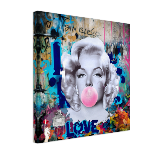 Graffiti Marilyn Monroe blowing Bubble Gum, Modern Pop Art Print on Canvas {{ shop_name }}Prints canvas print canvas wall art giclée prints graffiti art print graffiti canvas graffiti canvas art large canvas print large wall art Large Wall Art Decor Living Room Art merilyn monroe art print Merilyn Monroe painting modern abstract art modern art print pop art print print on canvas ready to hang canvas street art on canvas stretched canvas art wall art prints