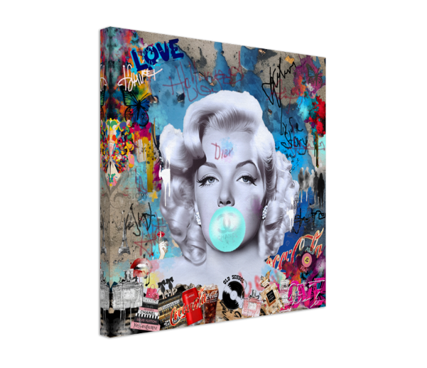 Graffiti Marilyn Monroe blowing Bubble Gum, Modern Pop Art Print on Canvas {{ shop_name }}Prints canvas print canvas wall art giclée prints graffiti art print graffiti canvas graffiti canvas art large canvas print large wall art Large Wall Art Decor Living Room Art merilyn monroe art print Merilyn Monroe painting modern abstract art modern art print pop art print print on canvas ready to hang canvas street art on canvas stretched canvas art wall art prints