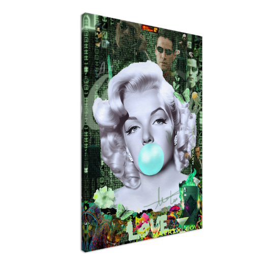 Green Neon Art, Audrey Hepburn, Marilyn Monroe and Brigitte Bardot, Modern Pop Art Canvas Print – Large – Oil on Canvas – {{ product.title }} canvas artwork by Tanya Mirelle – modern wall decor – original artwork for home, living room, office, or gallery – original artwork by BETSY-ART GALLERY