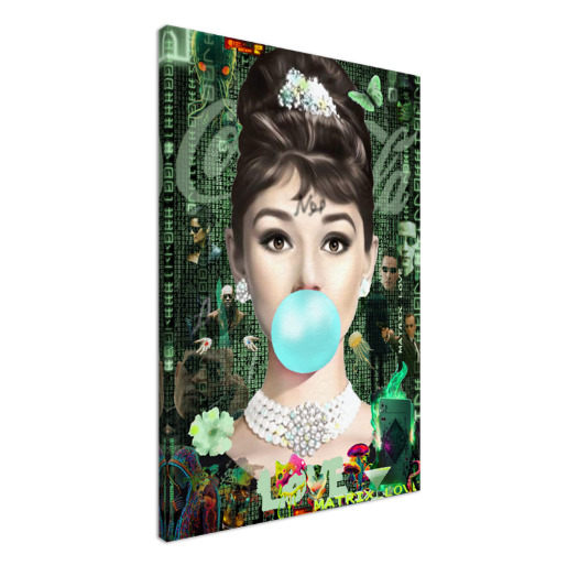 Green Neon Art, Audrey Hepburn, Marilyn Monroe and Brigitte Bardot, Modern Pop Art Canvas Print – Large – Oil on Canvas – {{ product.title }} canvas artwork by Tanya Mirelle – modern wall decor – original artwork for home, living room, office, or gallery – original artwork by BETSY-ART GALLERY
