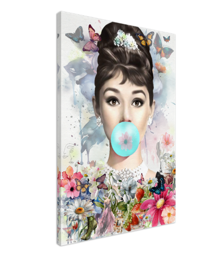 Floral Woman Art, Audrey Hepburn, Marilyn Monroe and Brigitte Bardot, Modern Pop Art Canvas Print – Large – Oil on Canvas – {{ product.title }} canvas artwork by Tanya Mirelle – modern wall decor – original artwork for home, living room, office, or gallery – original artwork by BETSY-ART GALLERY