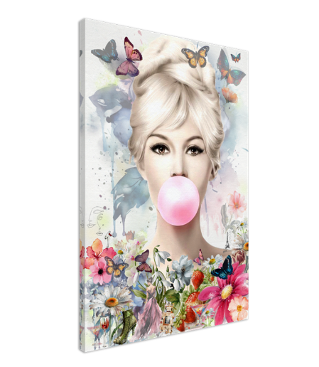 Floral Woman Art, Audrey Hepburn, Marilyn Monroe and Brigitte Bardot, Modern Pop Art Canvas Print