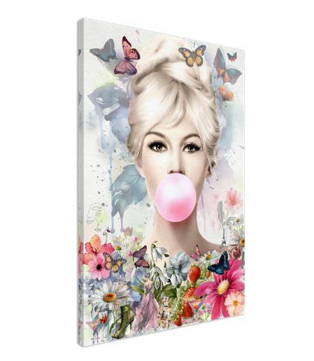 Floral Woman Art, Audrey Hepburn, Marilyn Monroe and Brigitte Bardot, Modern Pop Art Canvas Print – Large – Oil on Canvas – {{ product.title }} canvas artwork by Tanya Mirelle – modern wall decor – original artwork for home, living room, office, or gallery – original artwork by BETSY-ART GALLERY