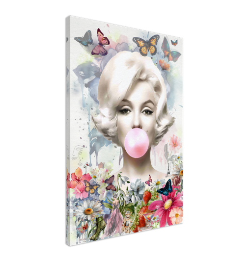 Floral Woman Art, Audrey Hepburn, Marilyn Monroe and Brigitte Bardot, Modern Pop Art Canvas Print