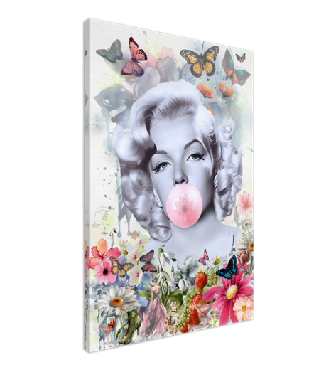 Floral Woman Art, Audrey Hepburn, Marilyn Monroe and Brigitte Bardot, Modern Pop Art Canvas Print