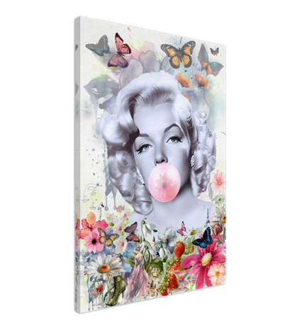 Floral Woman Art, Audrey Hepburn, Marilyn Monroe and Brigitte Bardot, Modern Pop Art Canvas Print