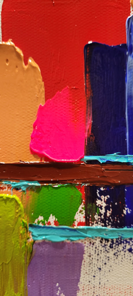 Large Red Abstract Wall Art - Original Impasto Oil Painting on Canvas – Large – Oil on Canvas – {{ product.title }} canvas artwork by Tanya Mirelle – modern wall decor – original artwork for home, living room, office, or gallery – original artwork by BETSY-ART GALLERY