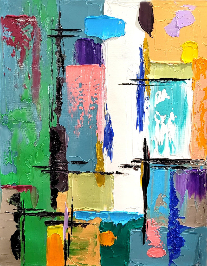 Modern Abstract Art for Living room, Geometric Impasto Oil Painting on Canvas – Large – Oil on Canvas – {{ product.title }} canvas artwork by Tanya Mirelle – modern wall decor – original artwork for home, living room, office, or gallery – original artwork by BETSY-ART GALLERY