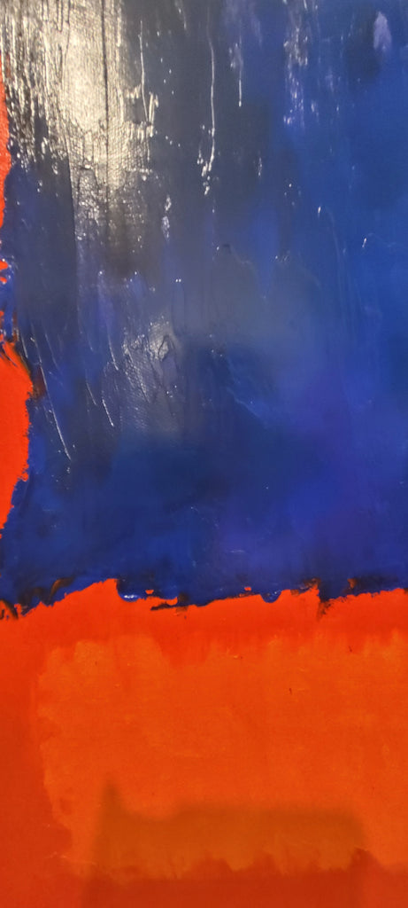 Red Blue Abstract by Mark Rothko, Modern Impasto Oil Painting on Canvas – Large – Oil on Canvas – {{ product.title }} canvas artwork by Tanya Mirelle – modern wall decor – original artwork for home, living room, office, or gallery – original artwork by BETSY-ART GALLERY