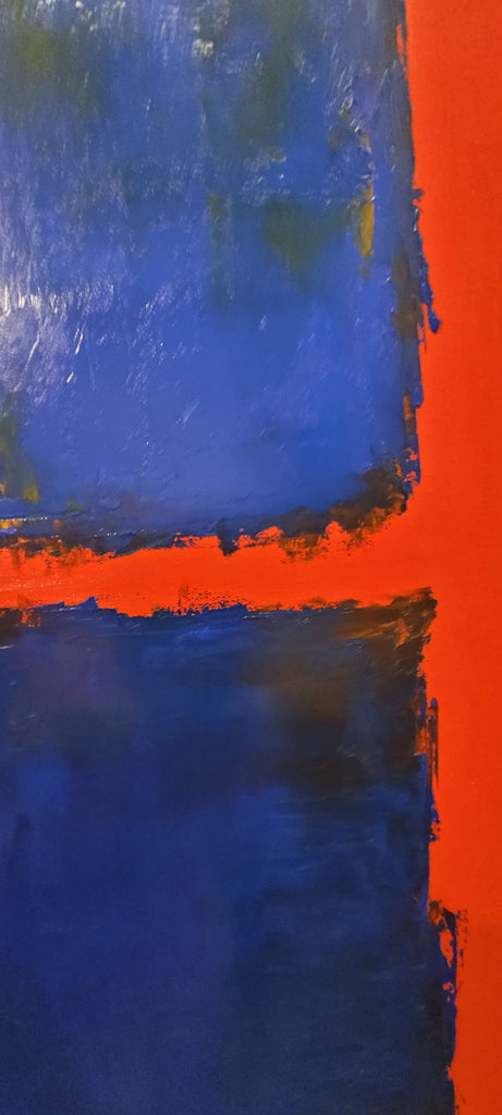 Red Blue Abstract by Mark Rothko, Modern Impasto Oil Painting on Canvas – Large – Oil on Canvas – {{ product.title }} canvas artwork by Tanya Mirelle – modern wall decor – original artwork for home, living room, office, or gallery – original artwork by BETSY-ART GALLERY