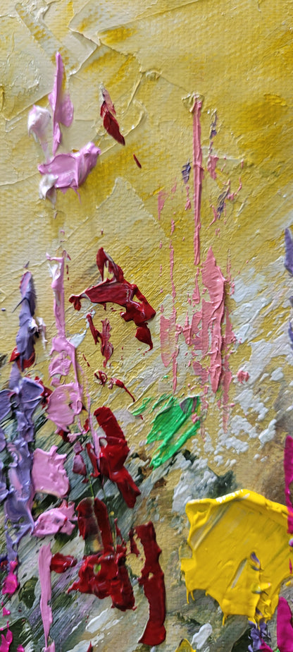 Large Abstract Floral Painting Modern Decor