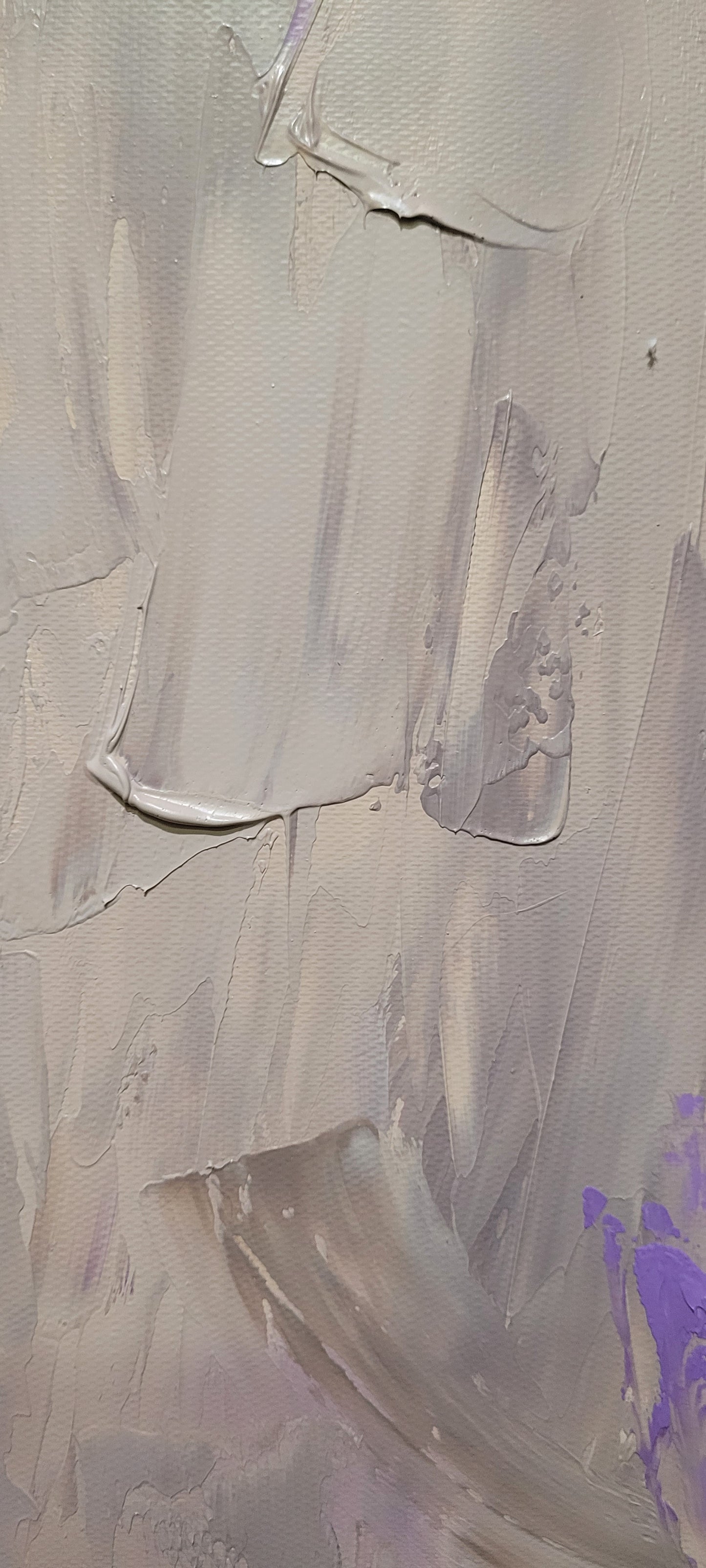 Large Neutral Abstract Painting on Canvas, Modern Gray Blue Wall Art
