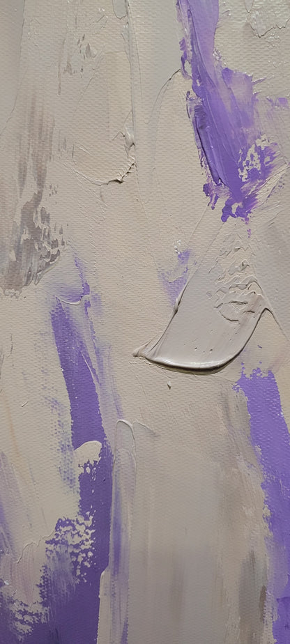 Textured Wisteria Flowers Oil Painting Large Wall Art