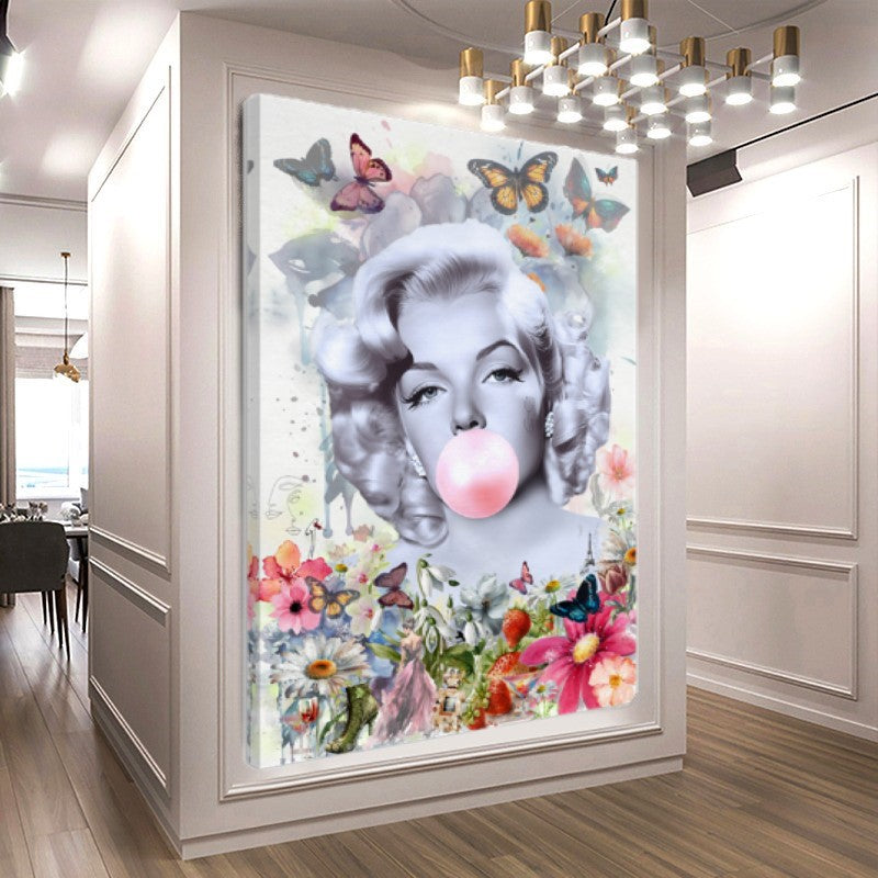 Floral Woman Art, Audrey Hepburn, Marilyn Monroe and Brigitte Bardot, Modern Pop Art Canvas Print