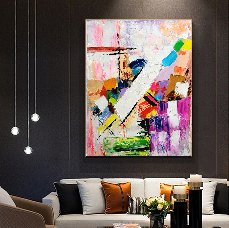 Large Modern Abstract Art for Living room, Impasto Oil Painting on Canvas