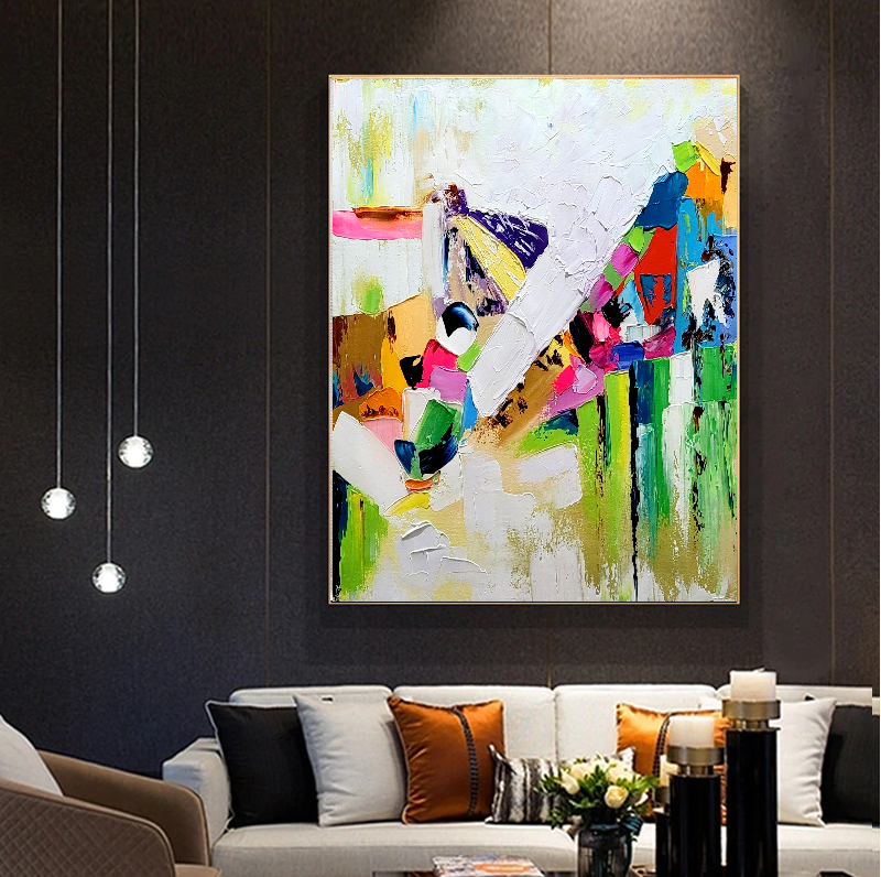 Large Modern Abstract Art for Living room, Impasto Oil Painting on Canvas