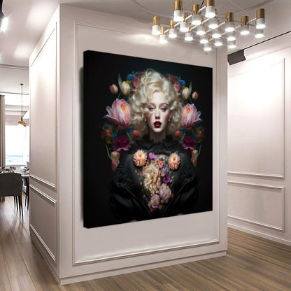 Marie Antoinette Floral Elegance - Renaissance-Inspired Canvas Print