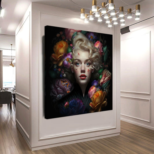 Marie Antoinette Floral Elegance - Renaissance-Inspired Canvas Print