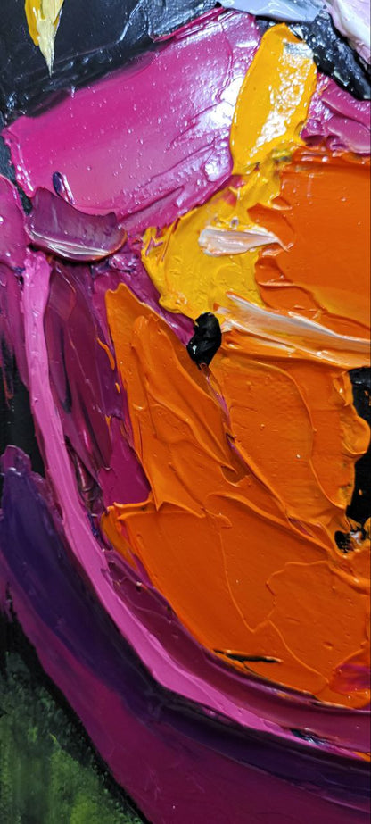 Hand Painted Abstract Floral Oil Painting