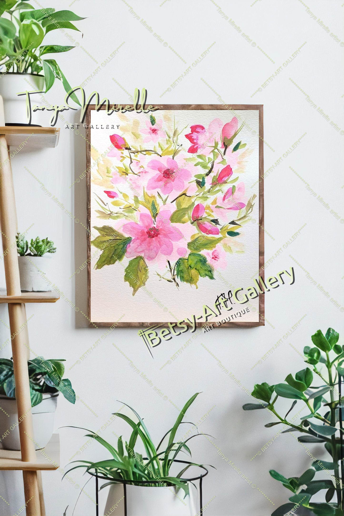 Spring Flowers Watercolor Painting, Botanical Wall Art {{ shop_name }}watercolor art print birthday gift blooming garden art botanical print colorful painting floral art floral painting garden painting gift for mom mediterranean art nature painting paper painting small painting wall art home decor watercolor floral watercolor flowers watercolor landscape watercolor painting wildflowers painting