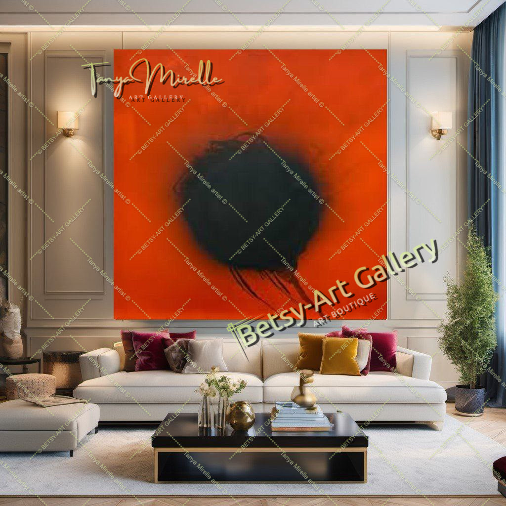 ''Any Fire Flower'' Abstract Art by Otto Piene, Modern Oil Painting on Canvas – Large – Oil on Canvas – {{ product.title }} canvas artwork by Tanya Mirelle – modern wall decor – original artwork for home, living room, office, or gallery – original artwork by BETSY-ART GALLERY