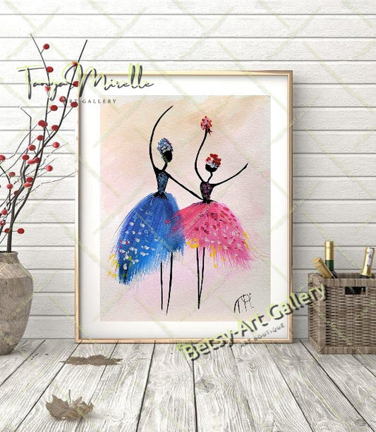 Ballerina Dance Art, Original Watercolor Ballet Painting, No Frame {{ shop_name }}watercolor abstract dance print art for girls Ballerina Dance ballerina print ballet decor ballet painting birthday gift colorful painting dance wall art dancer illustration dancer wall art elegant art gift for mom paper painting small painting watercolor art watercolor painting