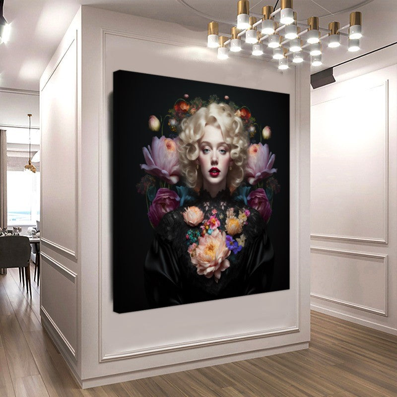 Marie Antoinette Floral Elegance - Renaissance-Inspired Canvas Print