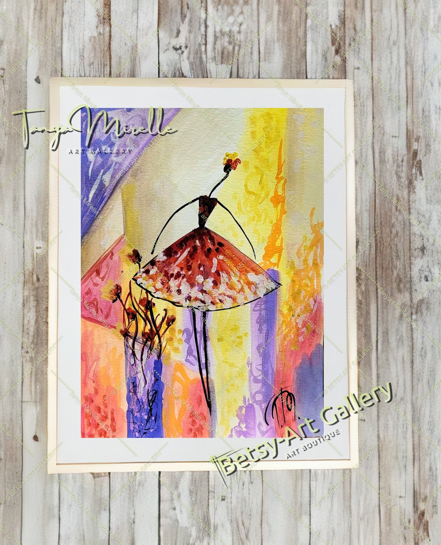 Elegant Ballerina Dance Art, Watercolor Ballet Painting, No Frame {{ shop_name }}watercolor abstract dance print art for girls Ballerina Dance ballerina print ballet decor ballet painting birthday gift colorful painting dance wall art dancer illustration dancer wall art elegant art gift for mom paper painting small painting watercolor art watercolor painting