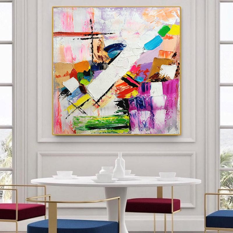 Large Modern Abstract Art for Living room, Impasto Oil Painting on Canvas