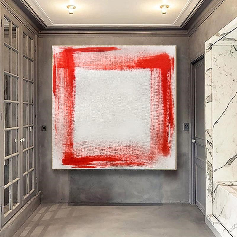 Large Red Abstract Wall Art - Original Impasto Oil Painting on Canvas – Large – Oil on Canvas – {{ product.title }} canvas artwork by Tanya Mirelle – modern wall decor – original artwork for home, living room, office, or gallery – original artwork by BETSY-ART GALLERY