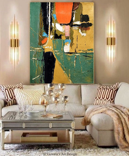 Modern Abstract Wall Art for Living room, Earthy color Art, Impasto Oil Painting on Canvas