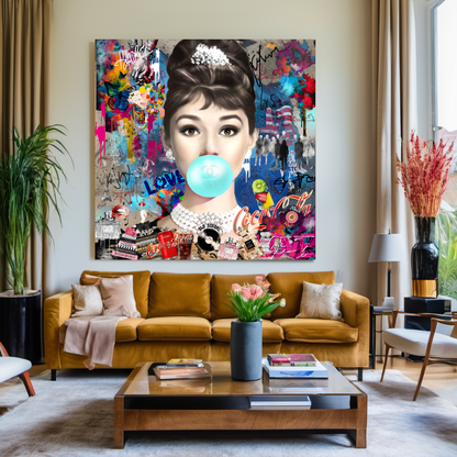 Brigitte Bardot, Marilyn Monroe, Audrey Hpburn, Bubble Gum Art, Modern Pop Art Print on Canvas {{ shop_name }}Prints canvas print canvas wall art giclée prints graffiti art print graffiti canvas graffiti canvas art large canvas print large wall art Large Wall Art Decor Living Room Art merilyn monroe art print Merilyn Monroe painting modern abstract art modern art print pop art print print on canvas ready to hang canvas street art on canvas stretched canvas art wall art prints