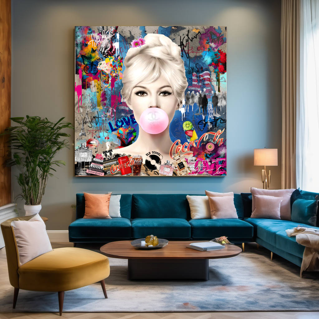 Brigitte Bardot, Marilyn Monroe, Audrey Hpburn, Bubble Gum Art, Modern Pop Art Print on Canvas {{ shop_name }}Prints canvas print canvas wall art giclée prints graffiti art print graffiti canvas graffiti canvas art large canvas print large wall art Large Wall Art Decor Living Room Art merilyn monroe art print Merilyn Monroe painting modern abstract art modern art print pop art print print on canvas ready to hang canvas street art on canvas stretched canvas art wall art prints