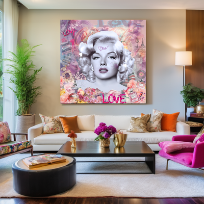 Pink Colors Marilyn Monroe, Bubble Gum Art, Modern Pop Art Print on Canvas {{ shop_name }}Prints canvas print canvas wall art giclée prints graffiti art print graffiti canvas graffiti canvas art large canvas print large wall art Large Wall Art Decor Living Room Art merilyn monroe art print Merilyn Monroe painting modern abstract art modern art print pop art print print on canvas ready to hang canvas street art on canvas stretched canvas art wall art prints